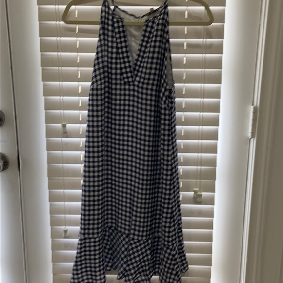 EUC Cremieux navy and white gingham dress, size XS - Picture 1 of 5